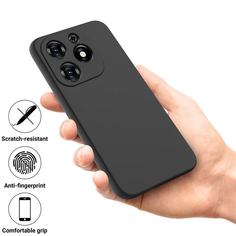 Husa pentru Tecno Spark 20 din Silicon Catifelat, Protectie Premium, Skyddar SoftElegance - Negru - 2 | YEO