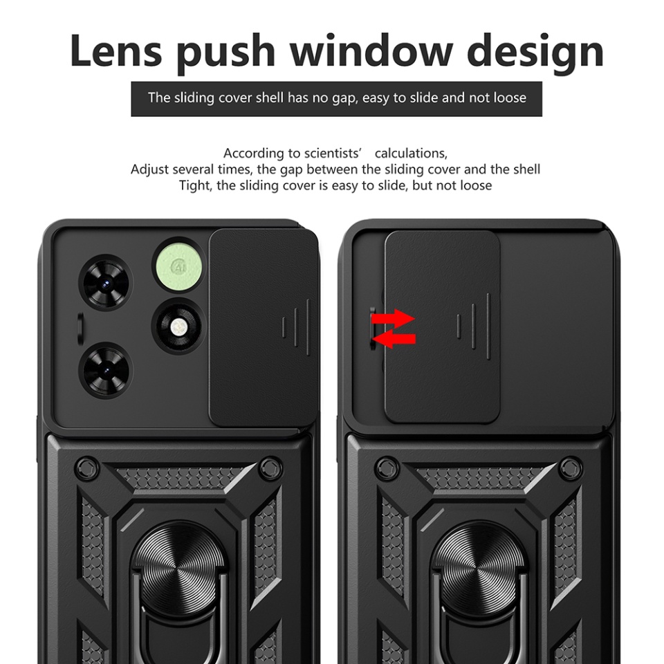Husa pentru Tecno Spark Go 2024 / Spark 20 / Spark 20C cu inel magnetic si protectie camera Skyddar CamShield - Negru - 1 | YEO