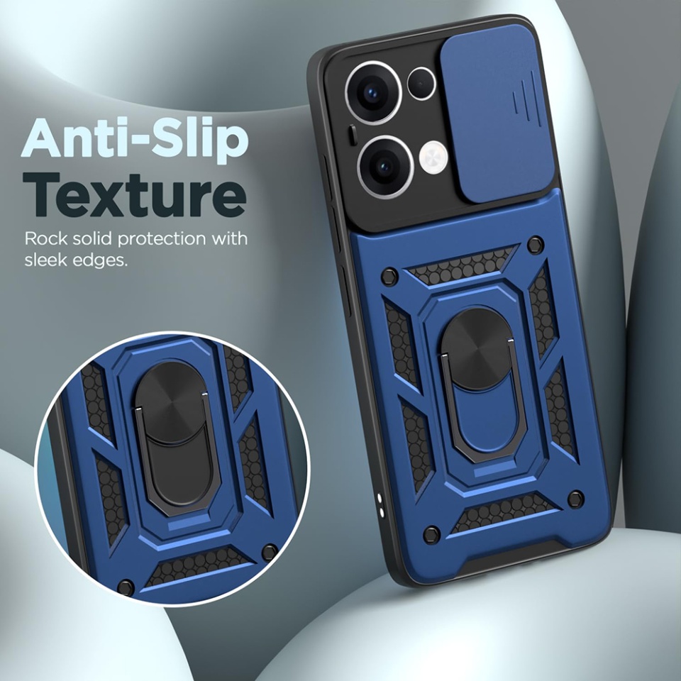 Husa pentru telefon, SKYDDAR INNOVATION, Oppo Reno13, CamShield, Antisoc, Inel Magentic, set cu sticker, Verde - 2 | YEO
