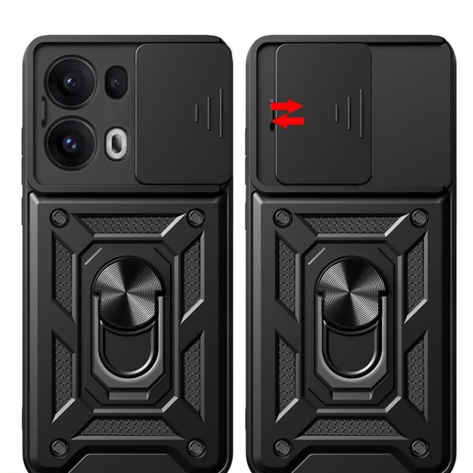 Husa pentru telefon, SKYDDAR INNOVATION, Oppo Reno13 Pro, CamShield, Antisoc, Inel Magentic, set cu sticker, Verde - 2 | YEO