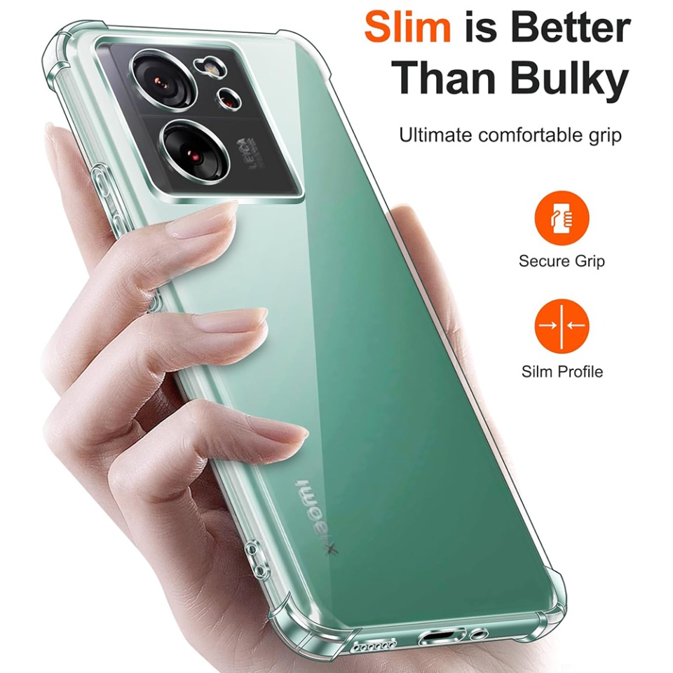 Husa pentru Xiaomi 13T / 13T Pro , SKYDDAR INNOVATION, Shockproof Clear din Silicon Slim, Transparenta, set cu sticker - 1 | YEO
