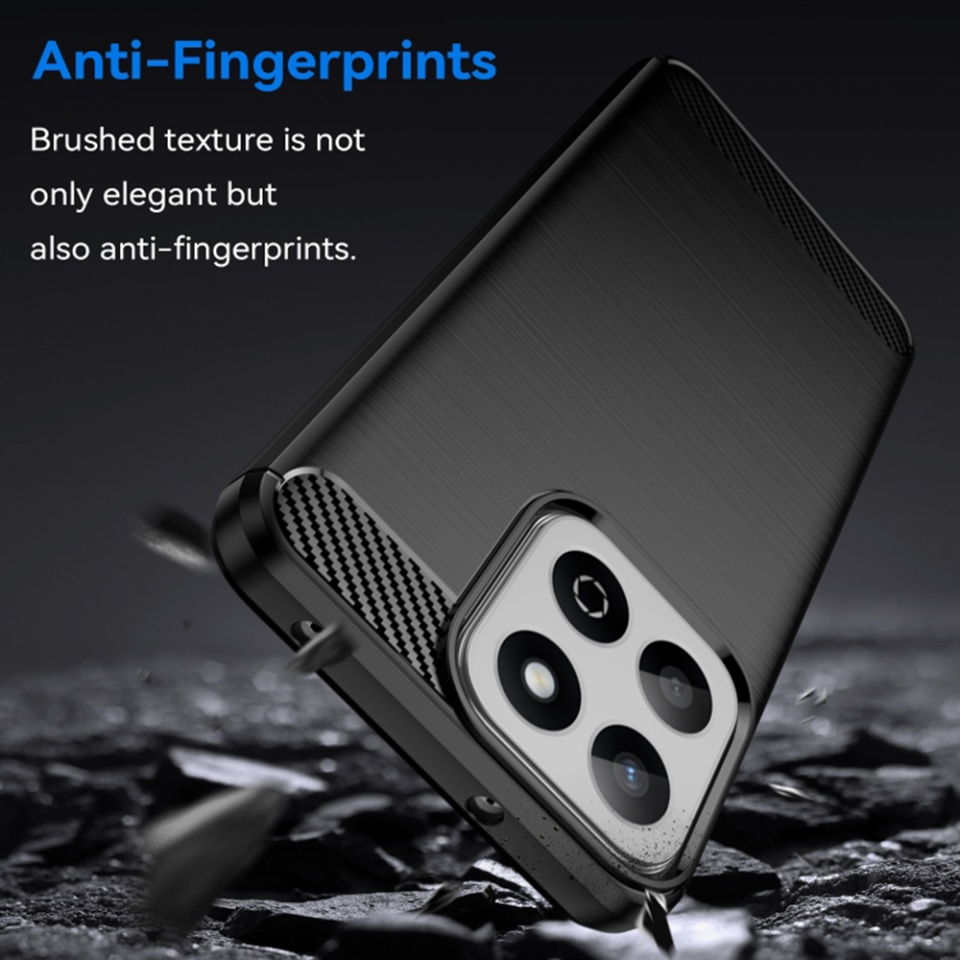 Husa pentru Xiaomi 14T din Silicon Premium, Slim, cu textura Fibra Carbon - Negru - 3 | YEO