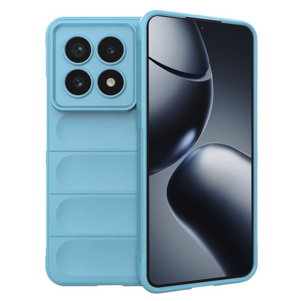 Husa pentru Xiaomi 14T Pro, SKYDDAR INNOVATION, Magic Shield, din Silicon Mat, set cu sticker, Bleu