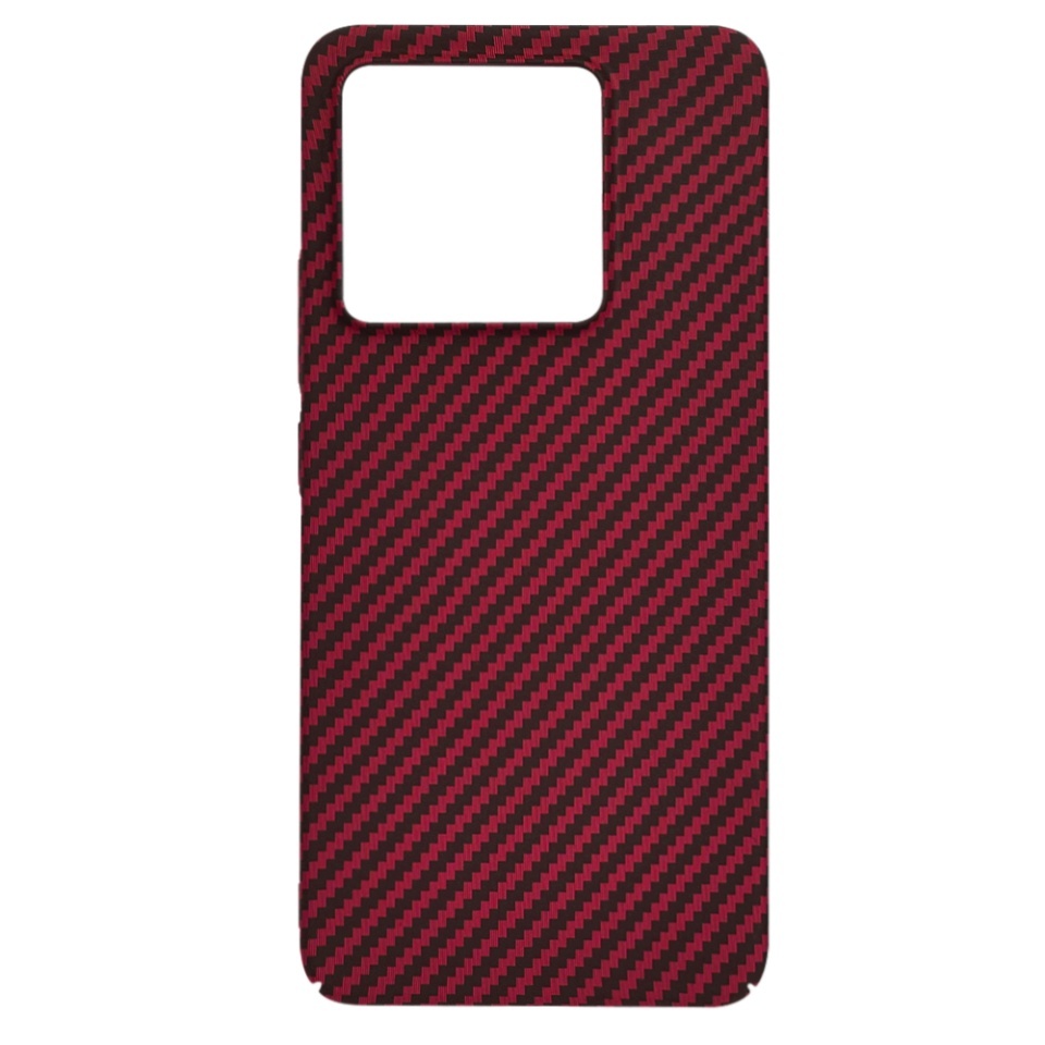 Husa pentru Xiaomi 14T, SKYDDAR INNOVATION, textura carbon, Carbonite FiberShell, set cu sticker, Rosu, - 3 | YEO