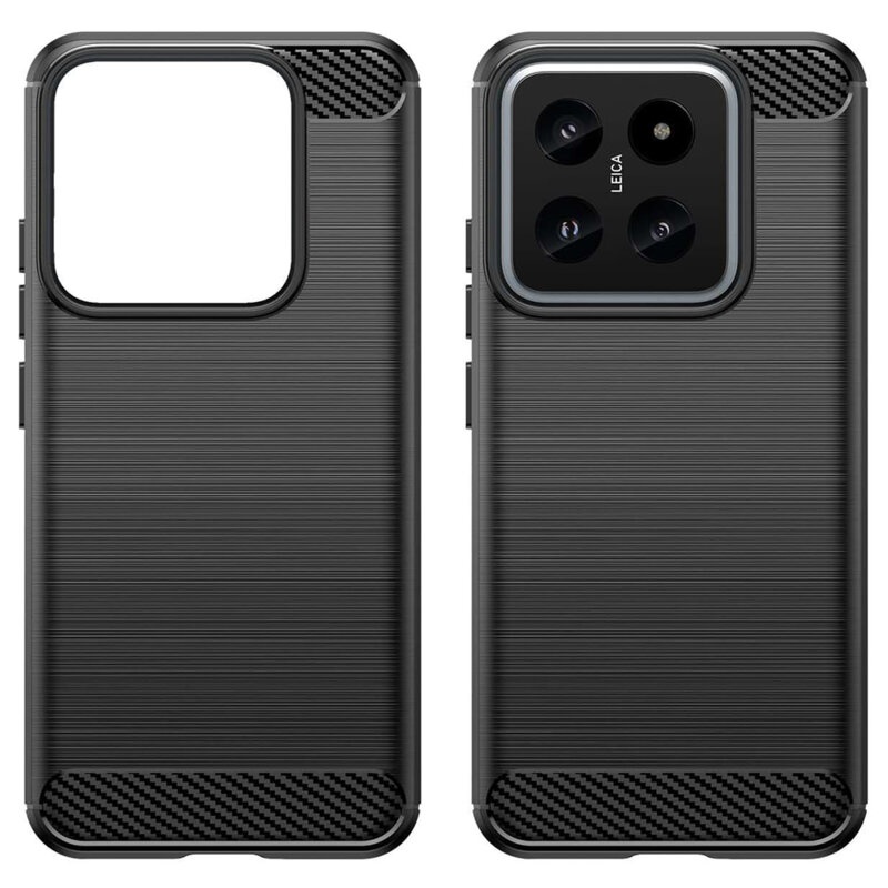 Husa pentru Xiaomi 15 din Silicon Premium, Slim, cu textura Fibra Carbon - Negru - 1 | YEO