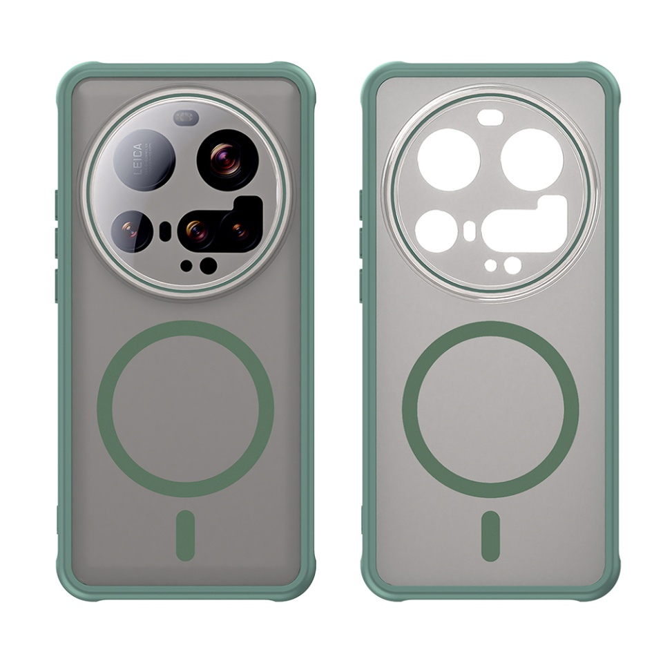 Husa pentru Xiaomi 15 Ultra, SKYDDAR INNOVATION, HaloFrost MagSafe II, Antisoc, set cu sticker, Verde - 1 | YEO