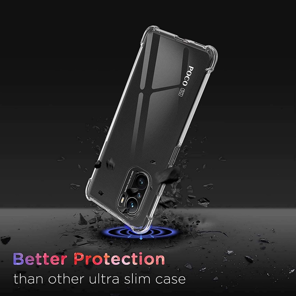 Husa pentru Xiaomi Poco F3 / Mi 11i , SKYDDAR INNOVATION, Shockproof Clear din Silicon Slim, Transparenta, set cu sticker - 1 | YEO