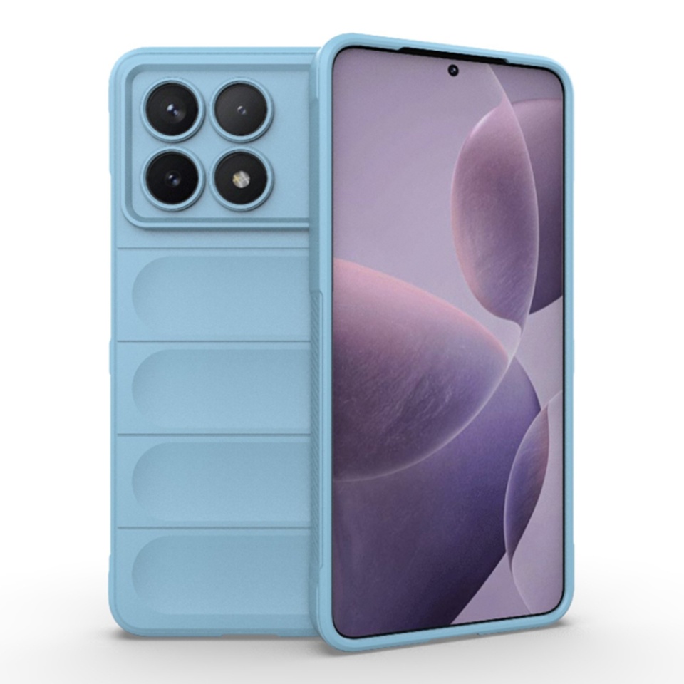 Husa pentru Xiaomi Poco F6 Pro eleganta, din silicon mat, SKDR Vogue - Bleu