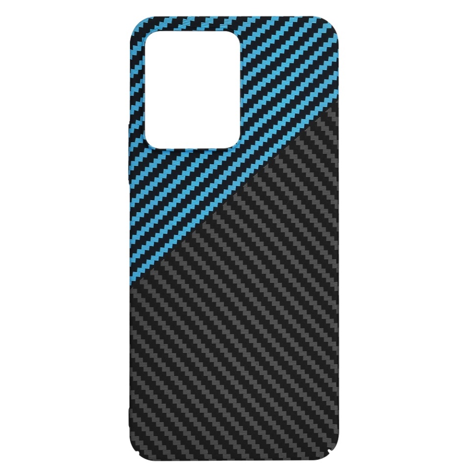 Husa pentru Xiaomi Redmi 13C 4G / Poco C65 / Redmi 13C 5G, SKYDDAR INNOVATION, textura carbon, Carbonite FiberShell, set cu sticker, Bleu, - 3 | YEO