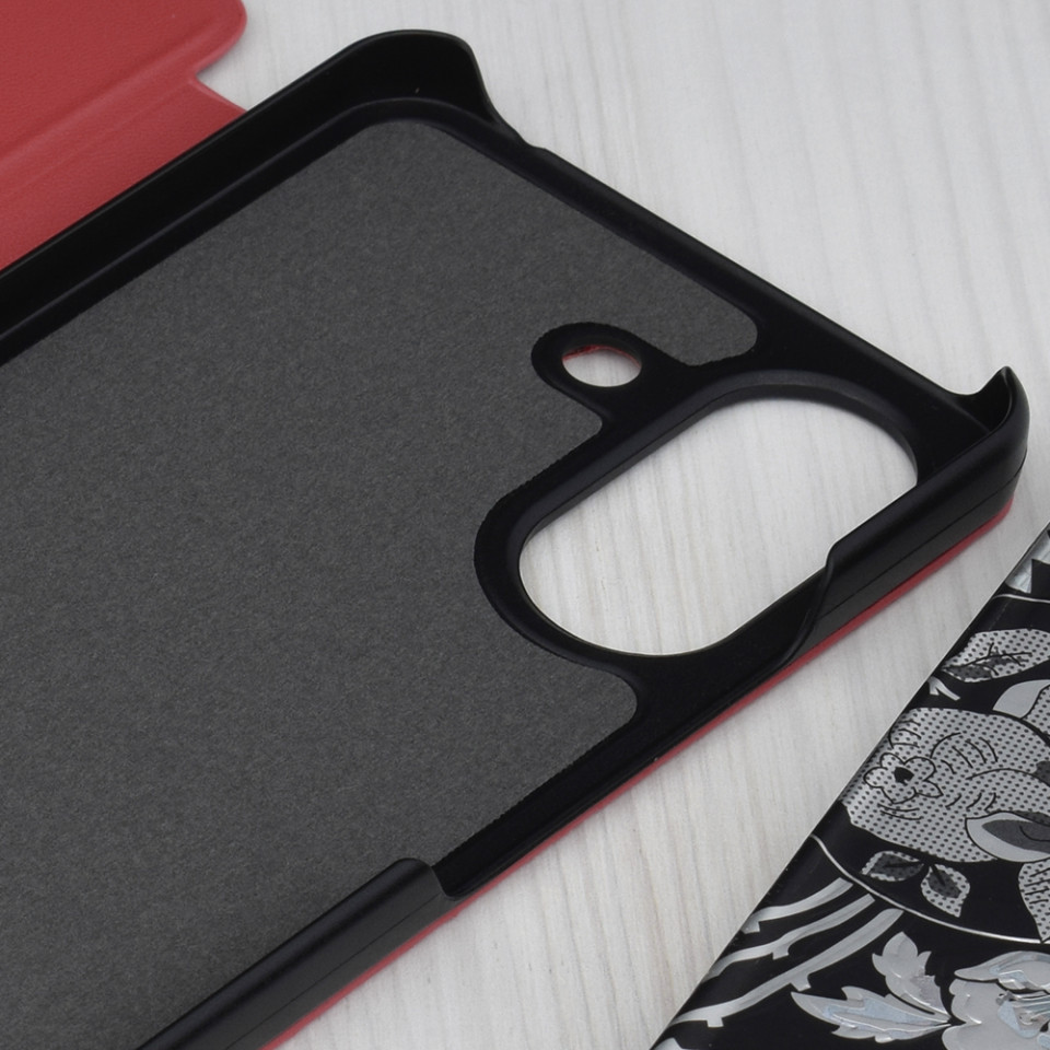 Husa pentru Xiaomi Redmi 13C 4G / Poco C65 tip carte, Skyddar Eco View Leather - Rosu - 3 | YEO