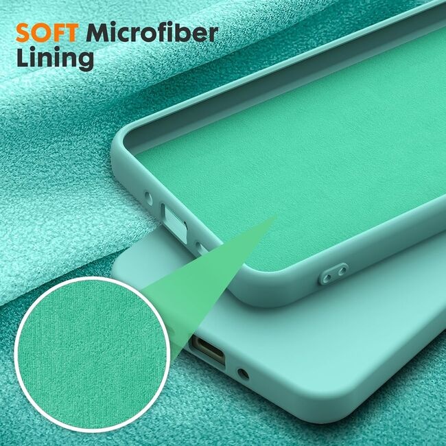 Husa pentru Xiaomi Redmi 13C 5G / Poco M6 din Silicon Catifelat, Protectie Premium, Skyddar SoftElegance - Verde deschis - 1 | YEO