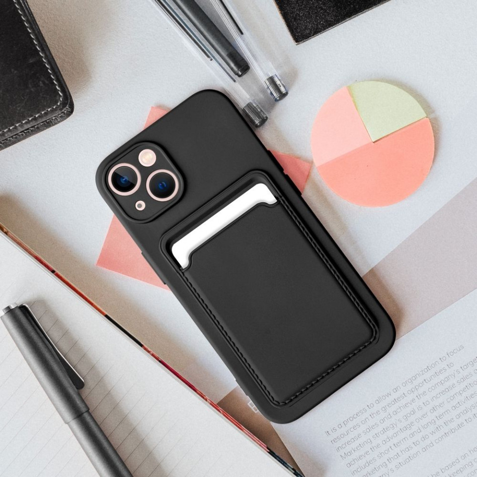 Husa pentru Xiaomi Redmi 13C din silicon, Skyddar Cards - Negru - 1 | YEO