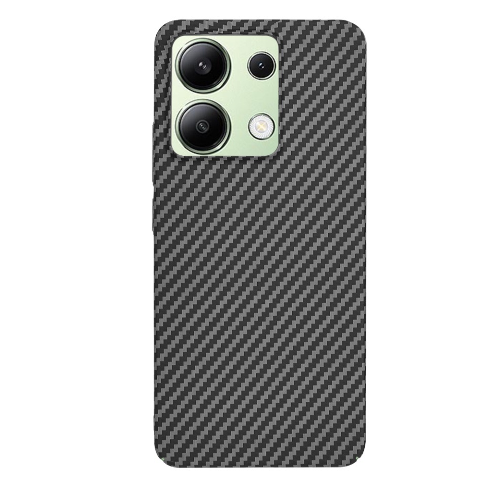 Husa pentru Xiaomi Redmi Note 13 4G, SKYDDAR INNOVATION, textura carbon, Carbonite FiberShell, set cu sticker, Negru, - 2 | YEO
