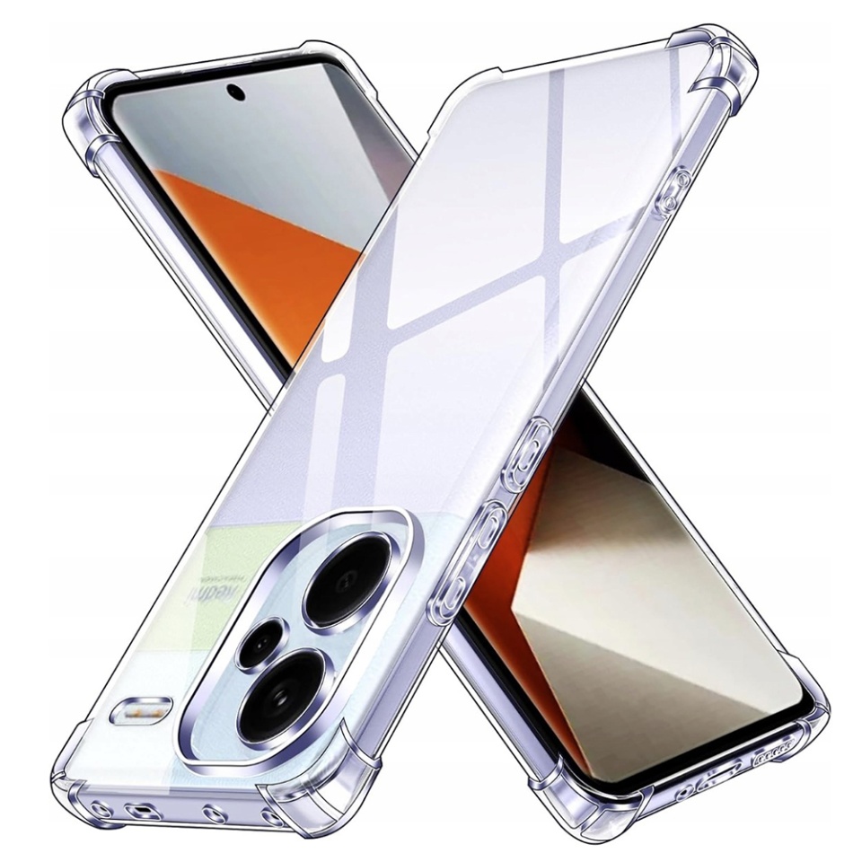 Husa pentru Xiaomi Redmi Note 13 Pro+ 5G , SKYDDAR INNOVATION, Shockproof Clear din Silicon Slim, Transparenta, set cu sticker