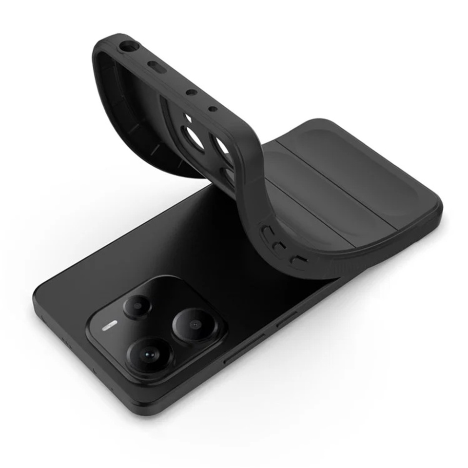 Husa pentru Xiaomi Redmi Note 14 4G (Standard), SKYDDAR INNOVATION, Magic Shield, din Silicon Mat, set cu sticker, Negru - 3 | YEO