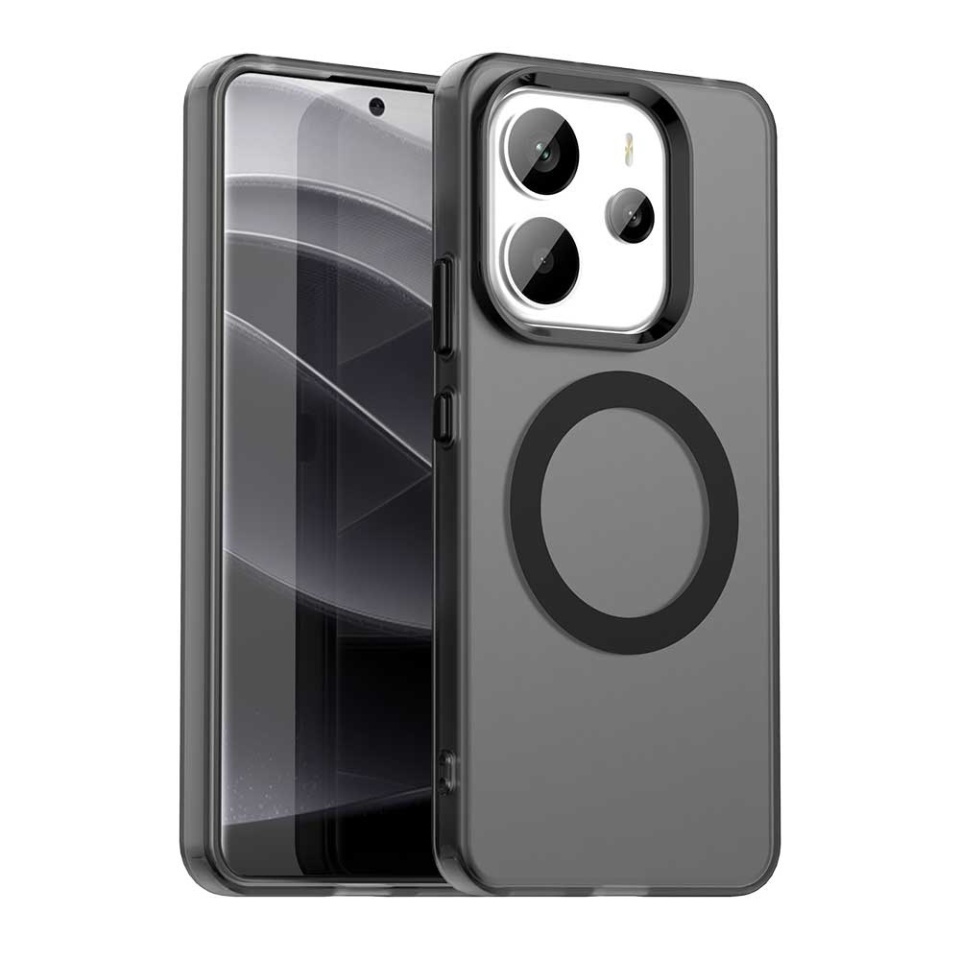 Husa pentru Xiaomi Redmi Note 14 4G (Standard), SKYDDAR INOVATION, CandyCase, Magsafe, set cu sticker, Negru