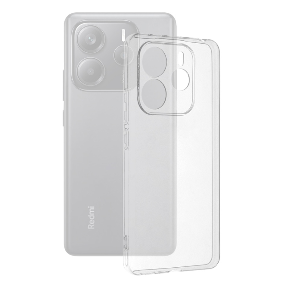 Husa pentru Xiaomi Redmi Note 14 5G din silicon transparent, SKDR ClearGuard - Transparent