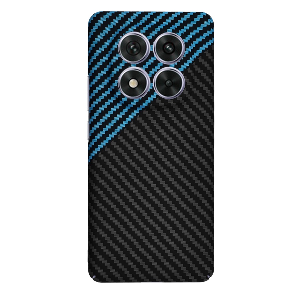 Husa pentru Xiaomi Redmi Note 14 Pro 5G / Poco X7, SKYDDAR INNOVATION, textura carbon, Carbonite FiberShell, set cu sticker, Bleu, - 2 | YEO