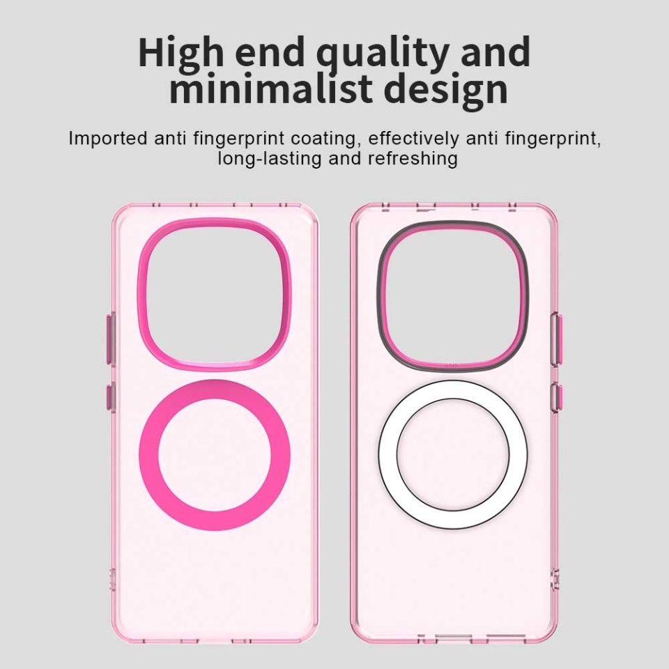 Husa pentru Xiaomi Redmi Note 14 Pro 5G / Poco X7, SKYDDAR INOVATION, CandyCase, Magsafe, set cu sticker, Roz - 2 | YEO