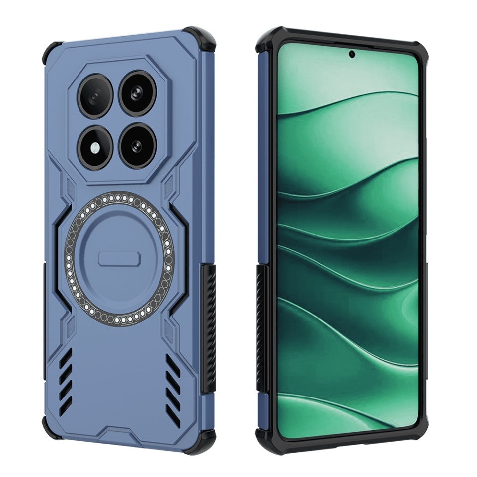 Husa pentru Xiaomi Redmi Note 14 Pro 5G / Poco X7, SKYDDAR INOVATION, ArmorMag, Magsafe, set cu sticker, Albastru - 1 | YEO