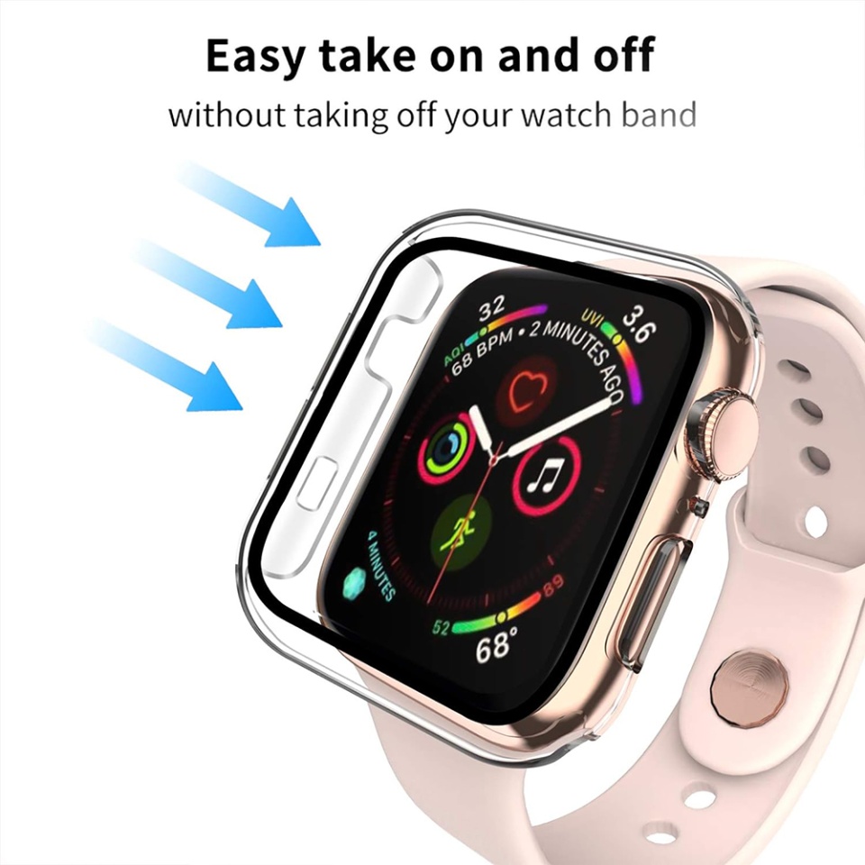 Husa Protectie 360°, Ultra-Subtire, Anti-Soc pentru Apple Watch 1 / 2 / 3 (42mm), Anti-Soc Full Screen - Transparenta - 3 | YEO