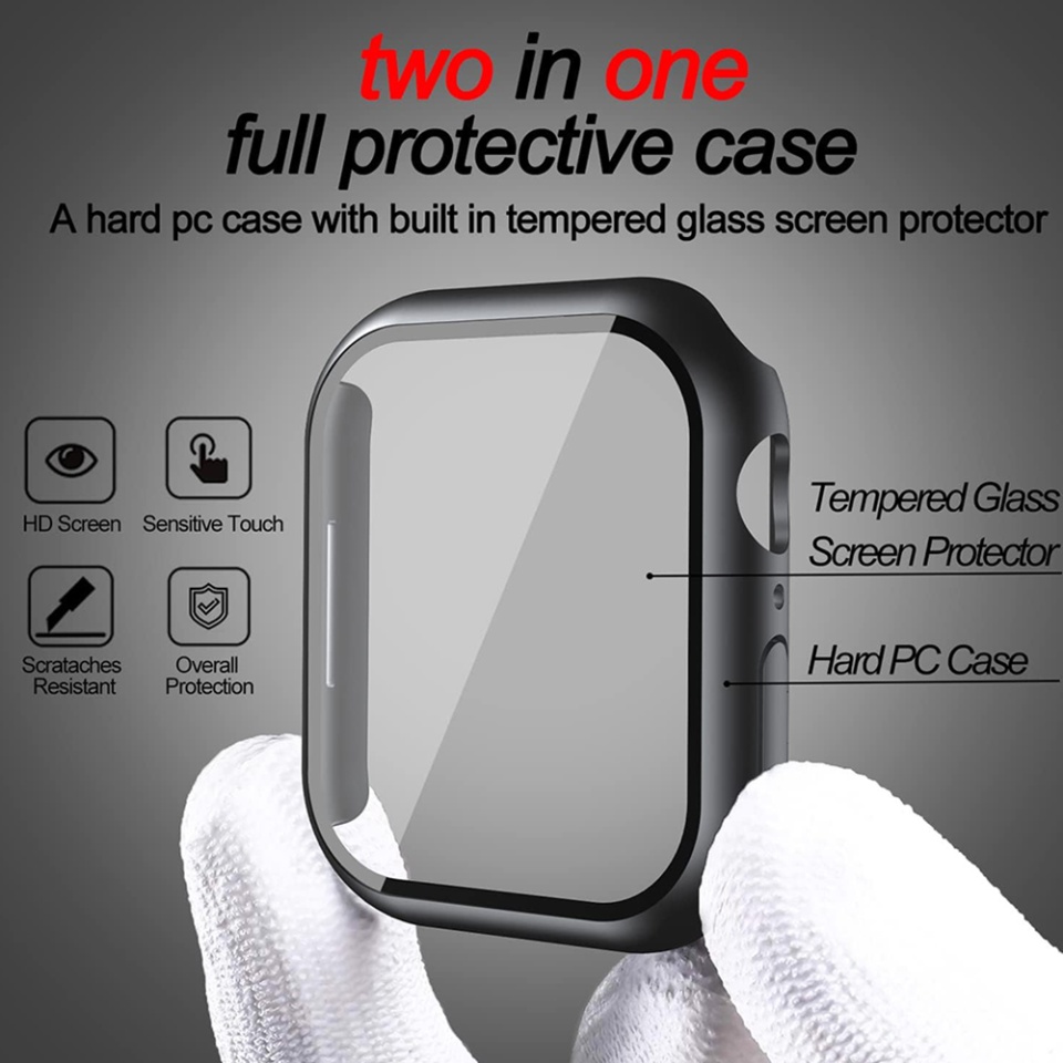 Husa Protectie 360°, Ultra-Subtire, Anti-Soc pentru Apple Watch 7 (45mm), Anti-Soc Full Screen - Negru - 3 | YEO