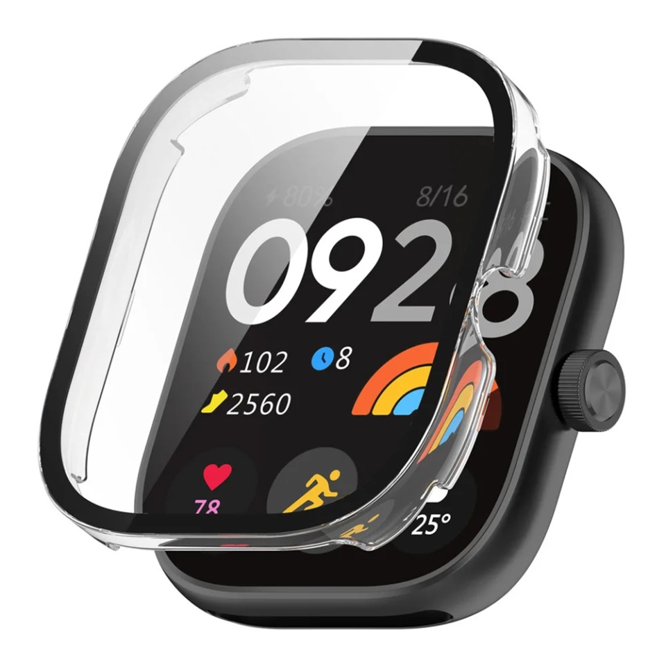 Husa Protectie 360°, Ultra-Subtire, Anti-Soc pentru Xiaomi Redmi Watch 4, Anti-Soc Full Screen - Transparenta