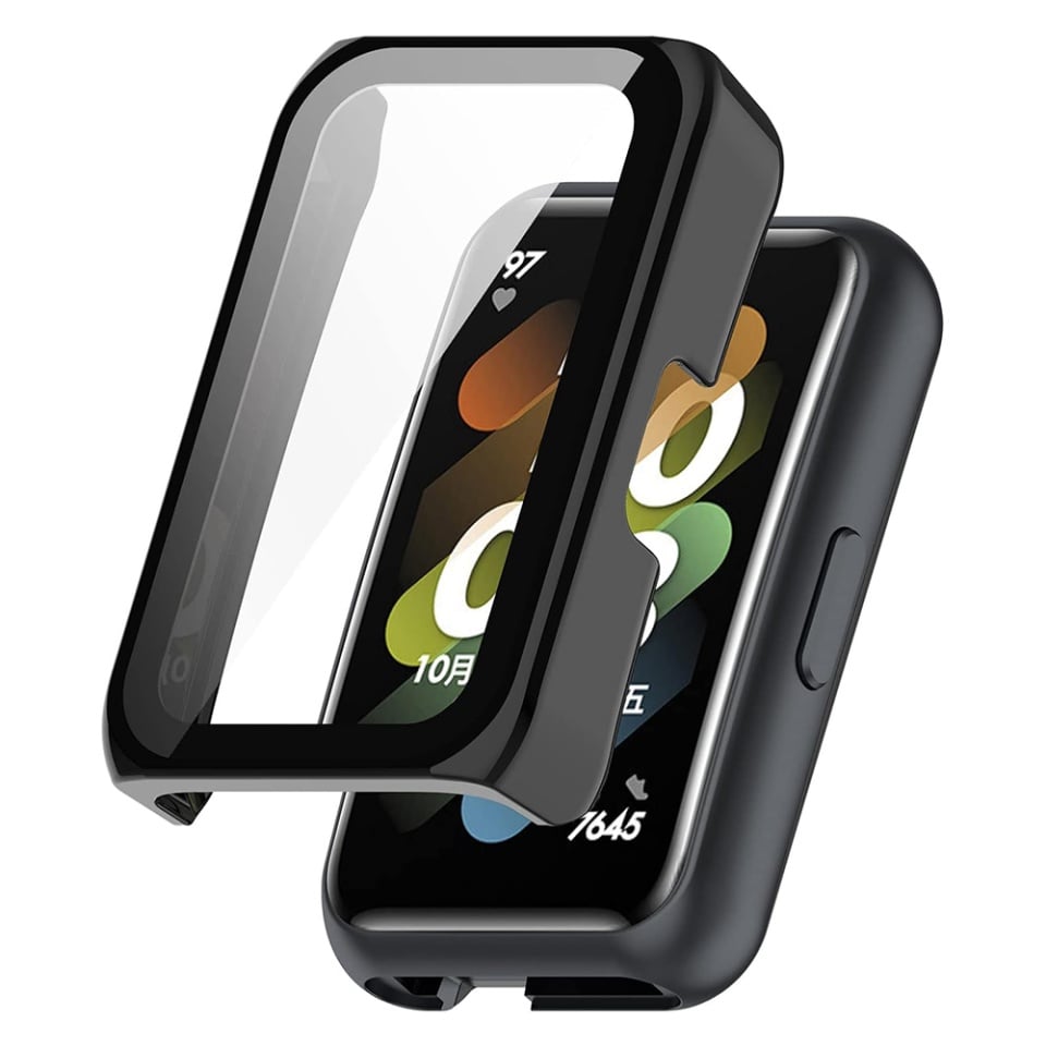 Husa protectie Smartwatch Huawei Band 8 / 9, SKYDDAR INNOVATION, Defense360 Pro + Screen Protector, AntiSoc, set cu sticker, Negru