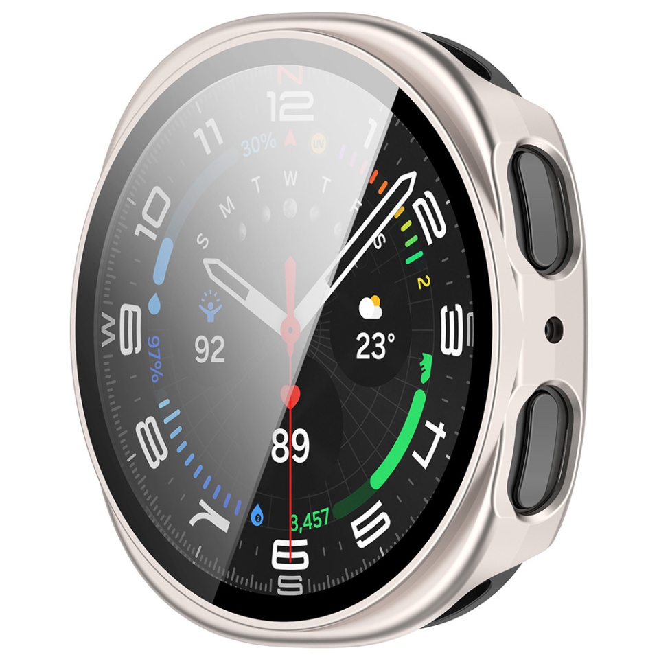 Husa protectie Smartwatch Samsung Galaxy Watch8 44mm, SKYDDAR INNOVATION, Defense360 Pro + Screen Protector, AntiSoc, set cu sticker, Metalic - 1 | YEO