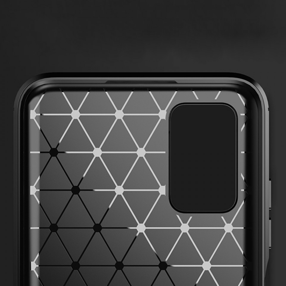 Husa Samsung Galaxy A03S din silicon, Slim, cu textura Fibra Carbon - Negru - 2 | YEO