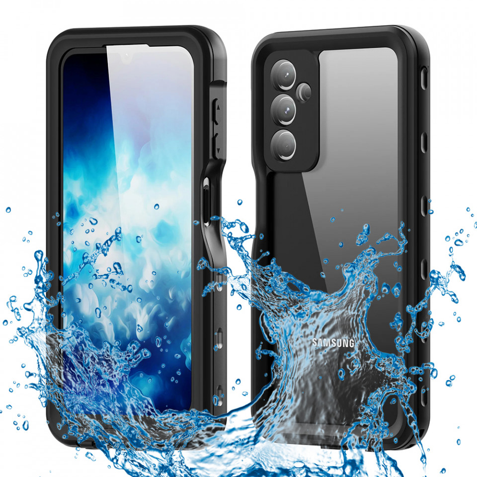 Husa Samsung Galaxy A25 5G rezistenta la apa, Waterproof IP68, ShellBox - Negru