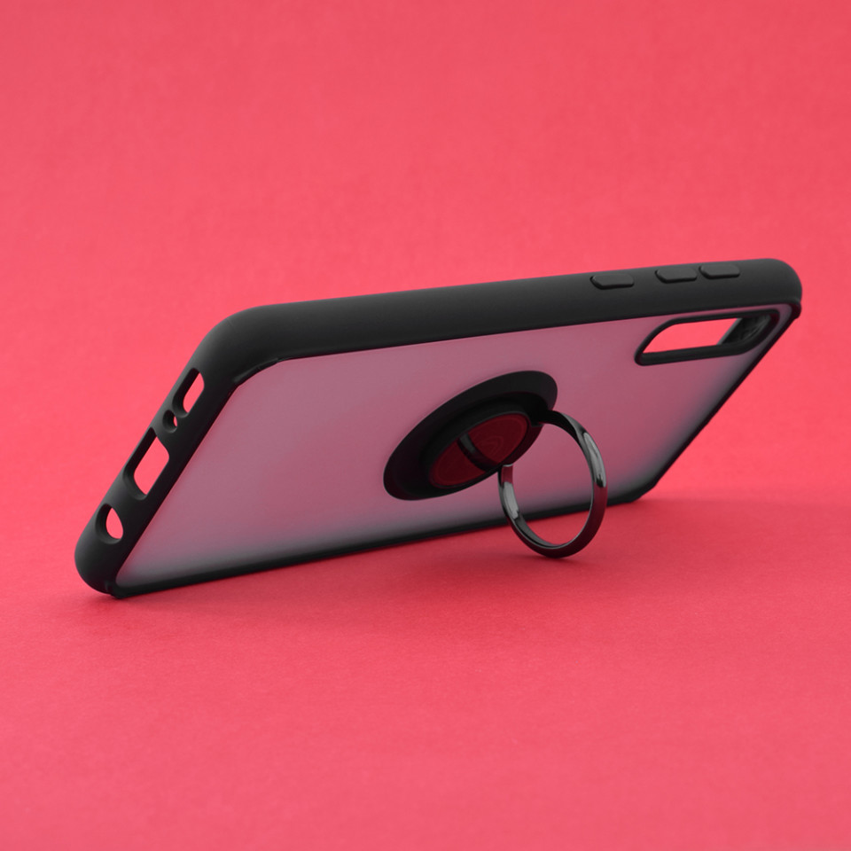 Husă Samsung Galaxy A30s / A50 / A50s SKYDDAR Glinth+ cu Inel Rotativ 360°, Compatibilitate Magnetică, Absorbție Șocuri, Design Subțire și Elegant - Negru - 1 | YEO