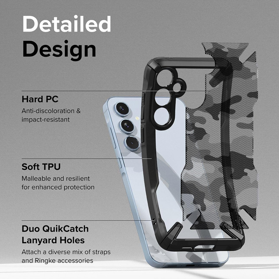 Husa Samsung Galaxy A55 5G, Ringke Fusion X Design - Camo black - 3 | YEO