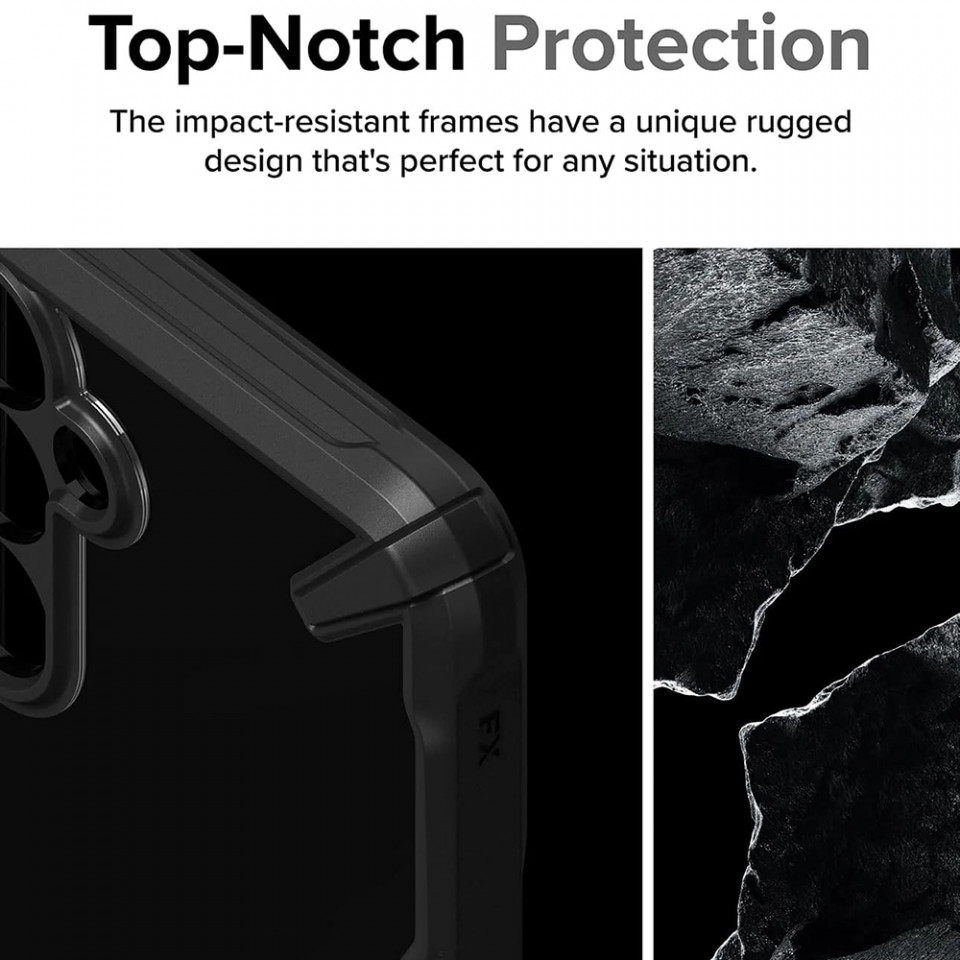 Husa Samsung Galaxy A55 5G, Ringke Fusion X Design - Negru - 3 | YEO