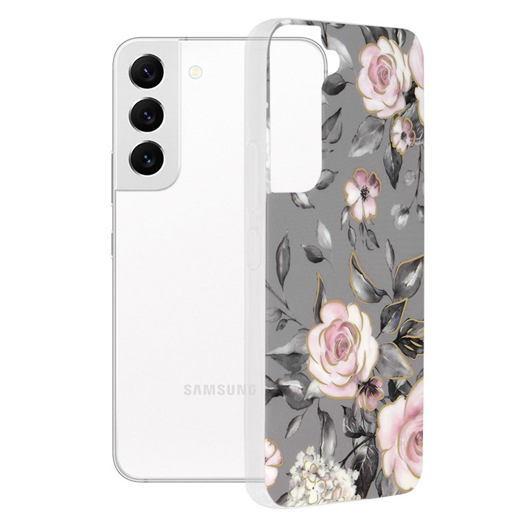 Husa Samsung Galaxy S22 Marble Series, Techsuit - Bloom of Ruth Gray