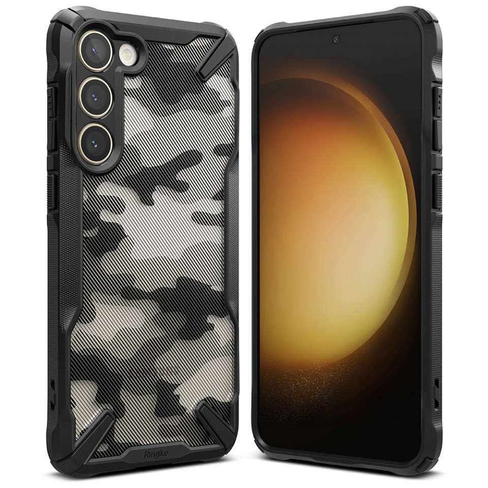 Husa Samsung Galaxy S23, Ringke Fusion X Design - Camo black