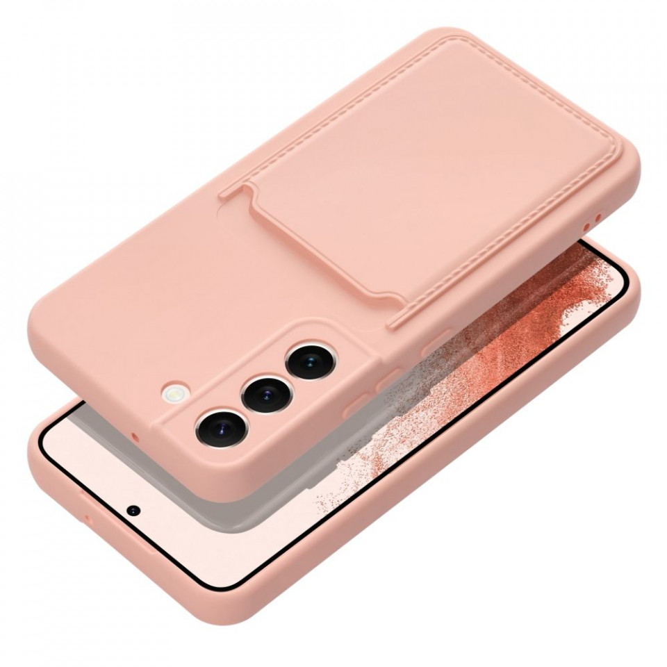Husa Samsung Glaxy A55 5G din silicon suport card, Skyddar Cards - Roz