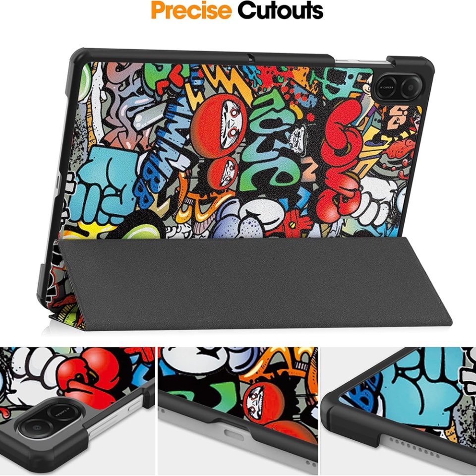 Husa tableta pentru Honor Pad X8a, SKYDDAR INNOVATION, cu suport Multi-Unghi si functie Sleep/Wake, FoldPro, Urban vibe, set cu sticker - 2 | YEO