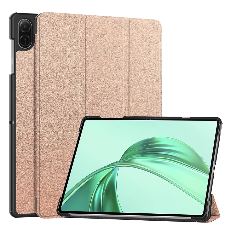 Husa tableta pentru Honor Pad X8a, SKYDDAR INNOVATION, cu suport Multi-Unghi si functie Sleep/Wake, FoldPro, Roz, set cu sticker