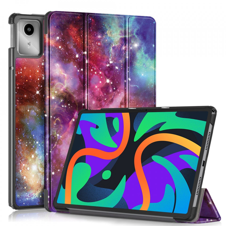 Husa tableta pentru Lenovo Tab M11 cu suport Multi-Unghi și functie Sleep/Wake , SKYDDAR FoldVision Colour - Galaxy