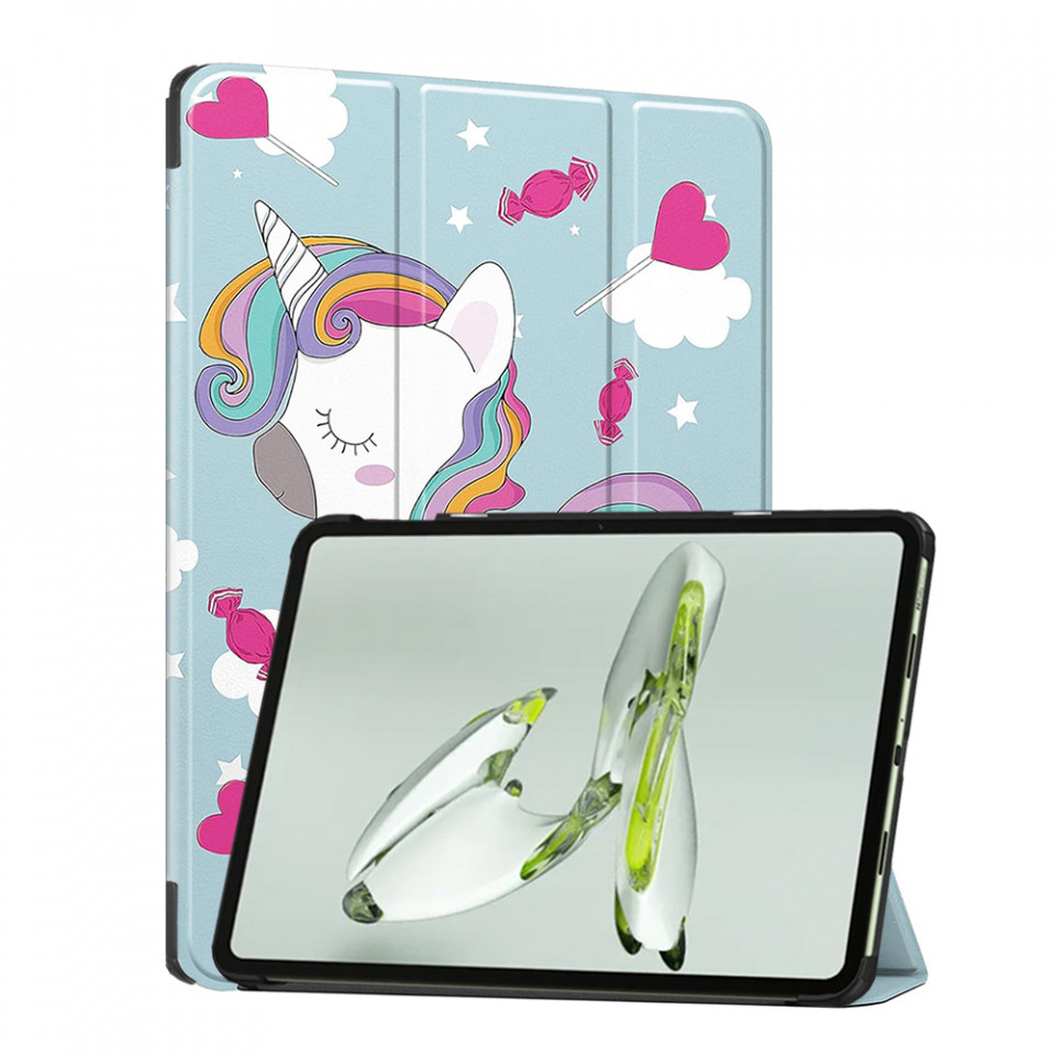 Husa tableta pentru OnePlus Pad Go / Oppo Pad Air2 / Oppo Pad Neo cu suport Multi-Unghi și functie Sleep/Wake , SKYDDAR FoldVision Colour - Unicorn