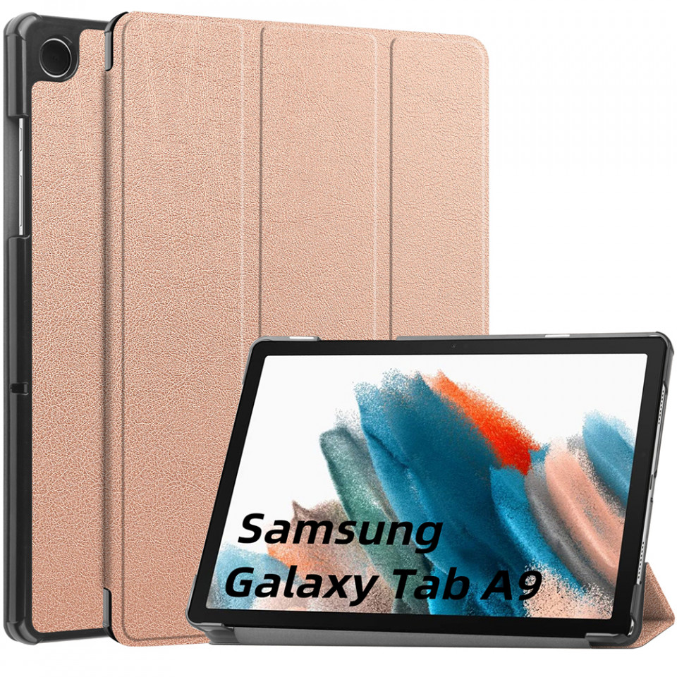 Husa tableta pentru Samsung Galaxy Tab A9 cu suport Multi-Unghi și functie Sleep/Wake , SKYDDAR FoldVision - Roz