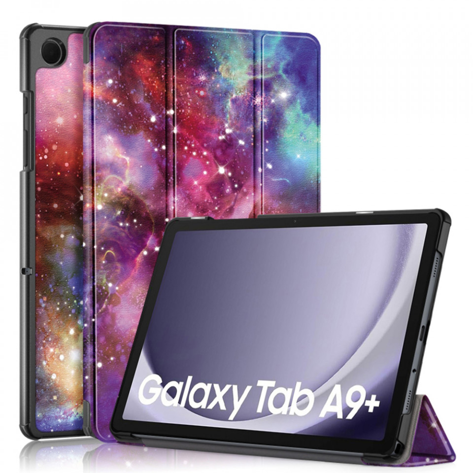 Husa tableta pentru Samsung Galaxy Tab A9 Plus cu suport Multi-Unghi și functie Sleep/Wake , SKYDDAR FoldVision Colour - Galaxy
