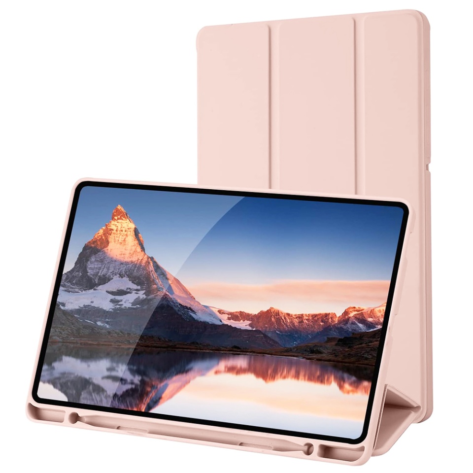 Husa tableta pentru Samsung Galaxy Tab S6 Lite (2020/2022/2024) cu suport cu 2 Unghiuri și functie Sleep/Wake, SKDR OfficeMate - Roz