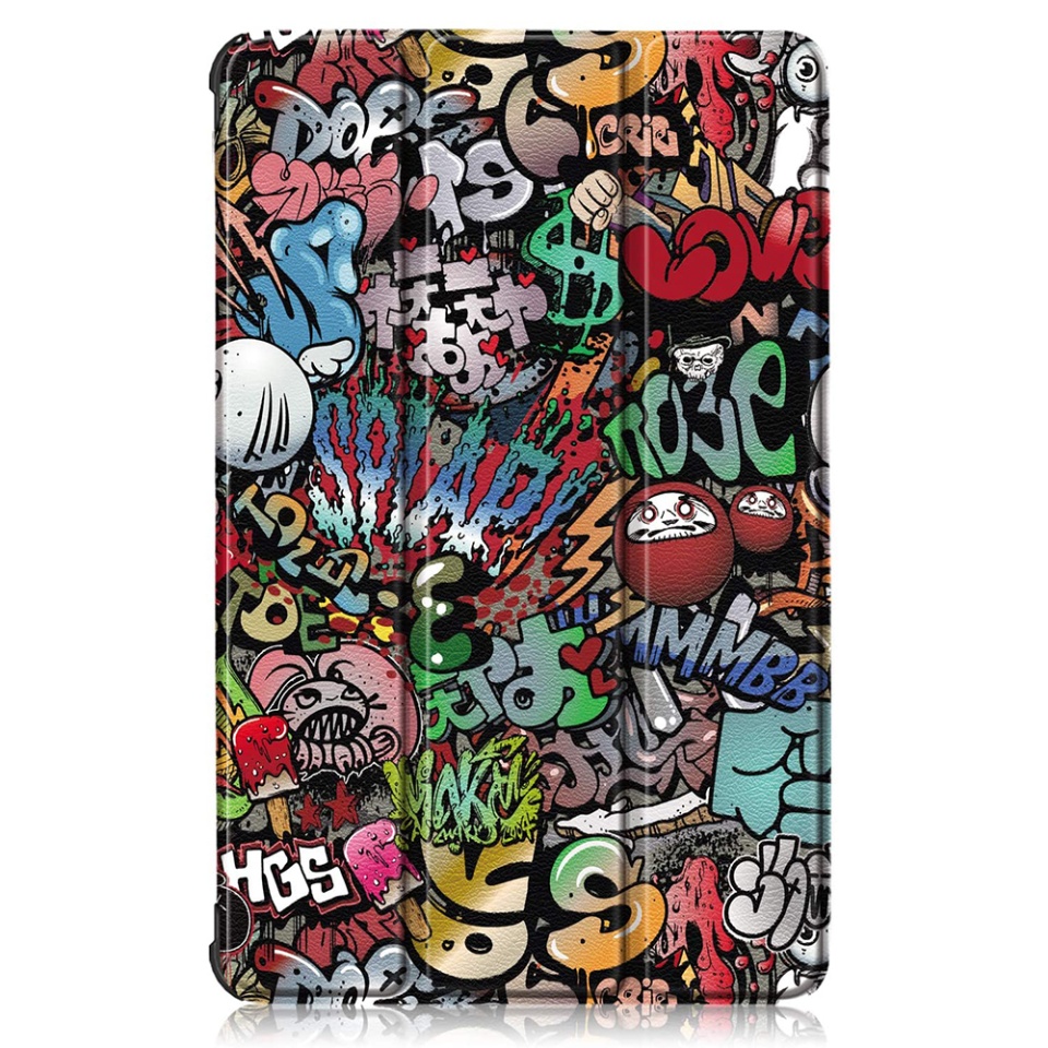 Husa tableta pentru Samsung Galaxy Tab S6 Lite (2020 / 2022 / 2024), SKYDDAR INNOVATION, cu suport Multi-Unghi si functie Sleep/Wake, FoldPro, Multicolor, set cu sticker - 2 | YEO