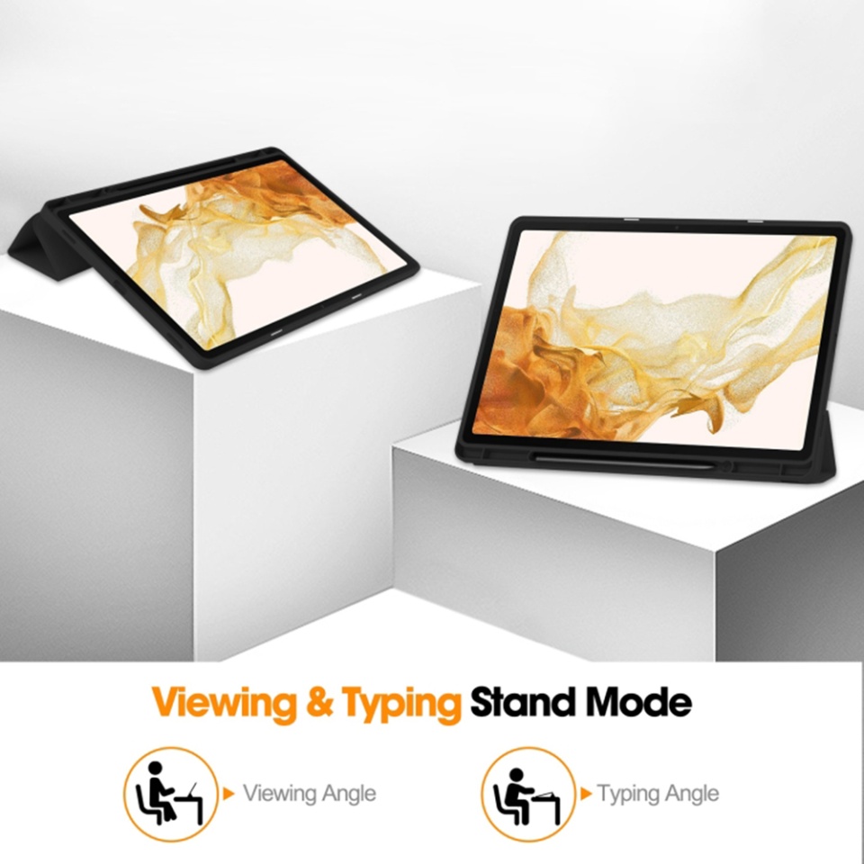Husa tableta pentru Samsung Galaxy Tab S7 / S8 cu suport cu 2 Unghiuri și functie Sleep/Wake, SKDR OfficeMate - Negru - 1 | YEO