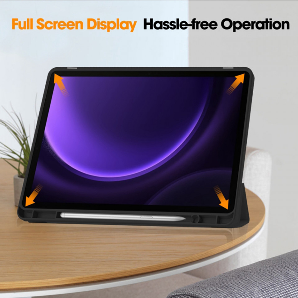Husa tableta pentru Samsung Galaxy Tab S9 FE cu suport 2 Unghiuri și functie Sleep/Wake, SKDR OfficeMate - Negru - 2 | YEO