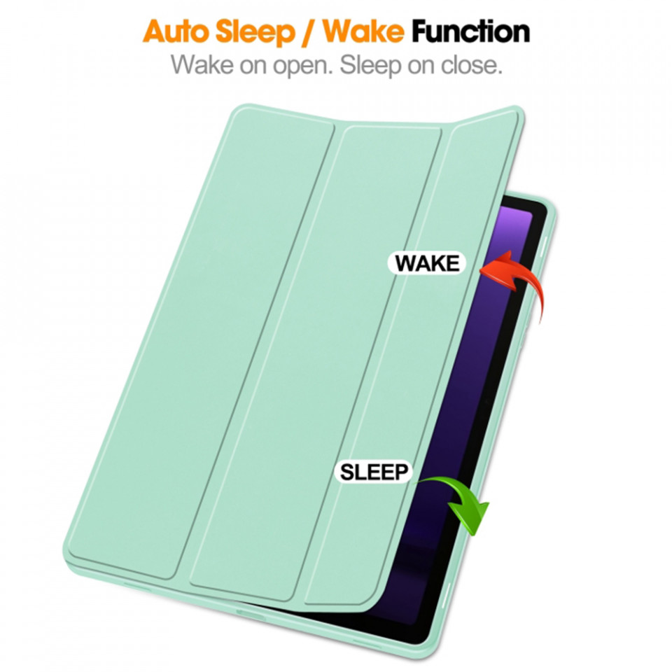 Husa tableta pentru Samsung Galaxy Tab S9 FE cu suport 2 Unghiuri și functie Sleep/Wake, SKDR OfficeMate - Verde deschis - 3 | YEO