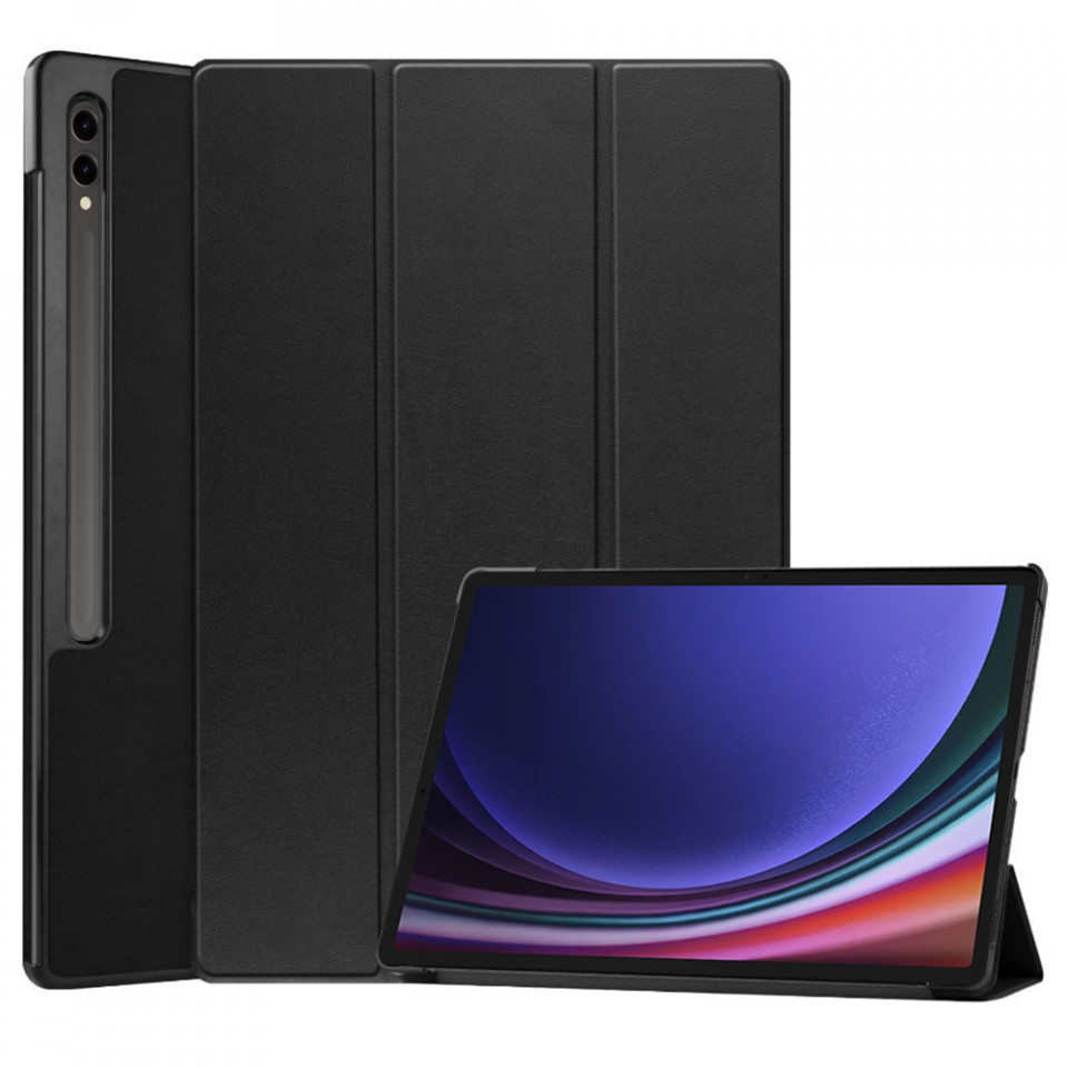 Husa tableta pentru Samsung Galaxy Tab S9 Plus / Galaxy Tab S9 FE Plus cu suport Multi-Unghi și functie Sleep/Wake , SKYDDAR FoldVision - Negru