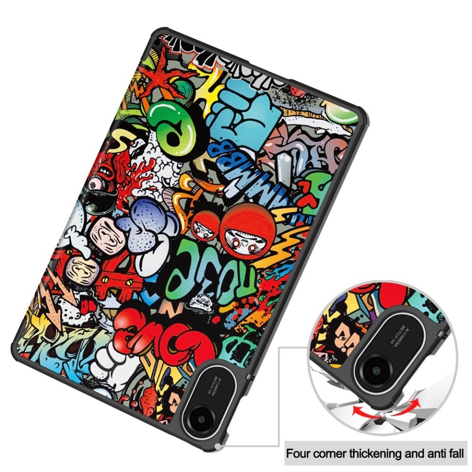 Husa tableta pentru Xiaomi Redmi Pad 2, SKYDDAR INNOVATION, cu suport Multi-Unghi si functie Sleep/Wake, FoldPro, Urban vibe, set cu sticker - 2 | YEO